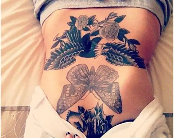 stomach tattoos for girls