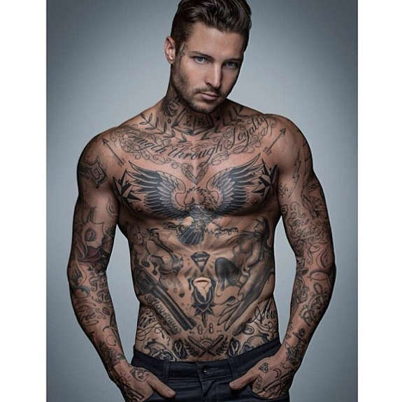 variety of stomach tattoos for men
