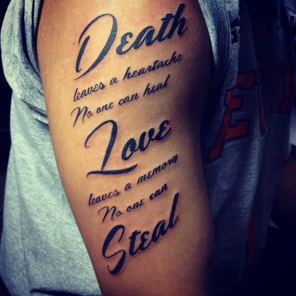 inner bicep quote tattoos for men