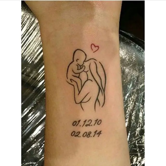 MOTHER AND CHILD BONDED FOREVER WITH KIDS NAME TATTOOS