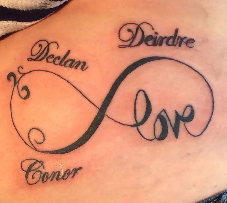 loved forever kids tattoos with name