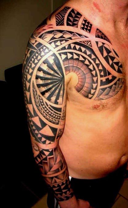 Vector Full Arm Tribal Tattoo