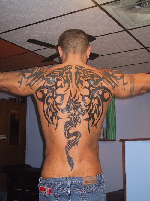 tribal tattoos for men in back