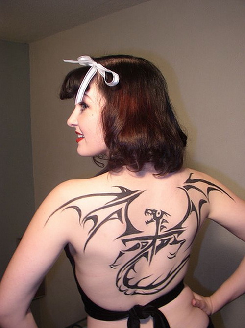 dragon design tribal tattoos for women