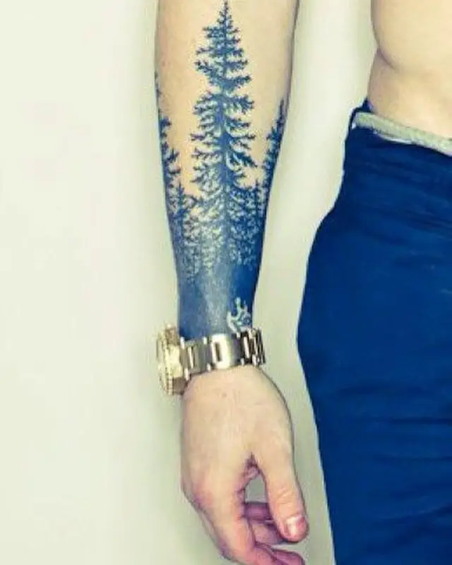 The Pine Forest wrist tattoos