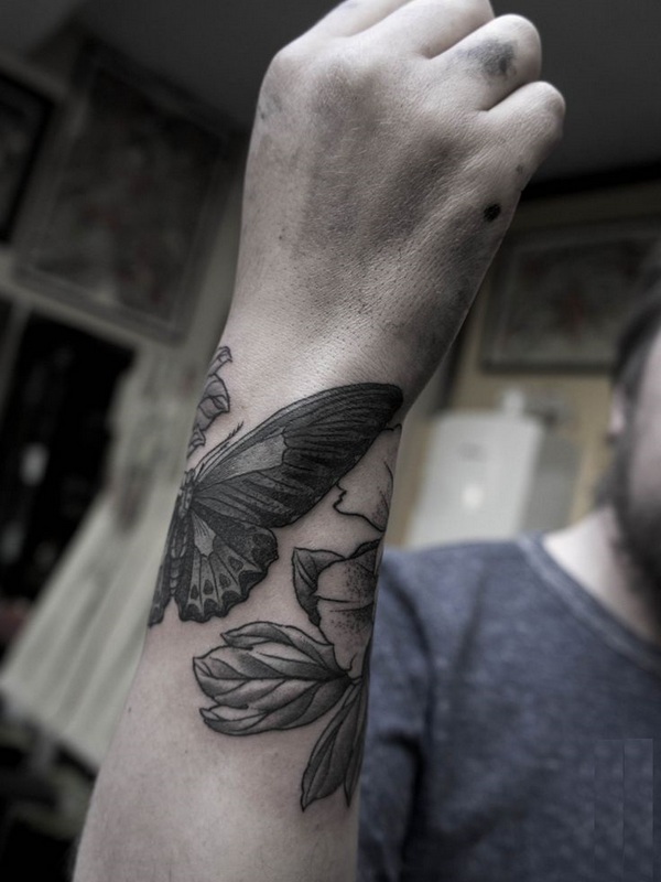 Butterfly Wrist Tattoos for men