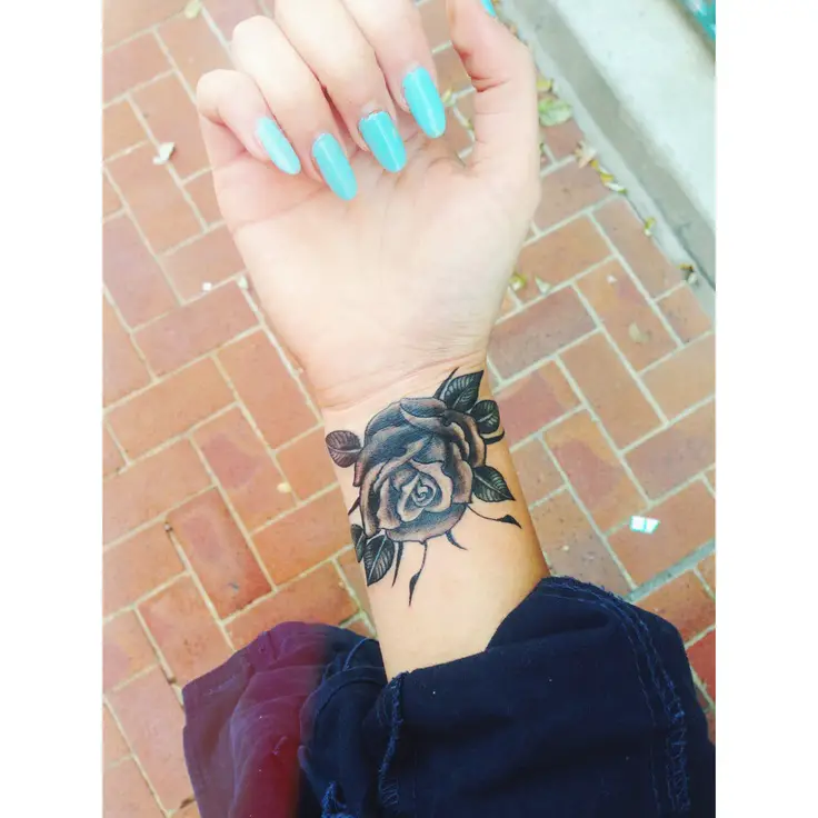 black rose wrist tattoos for women