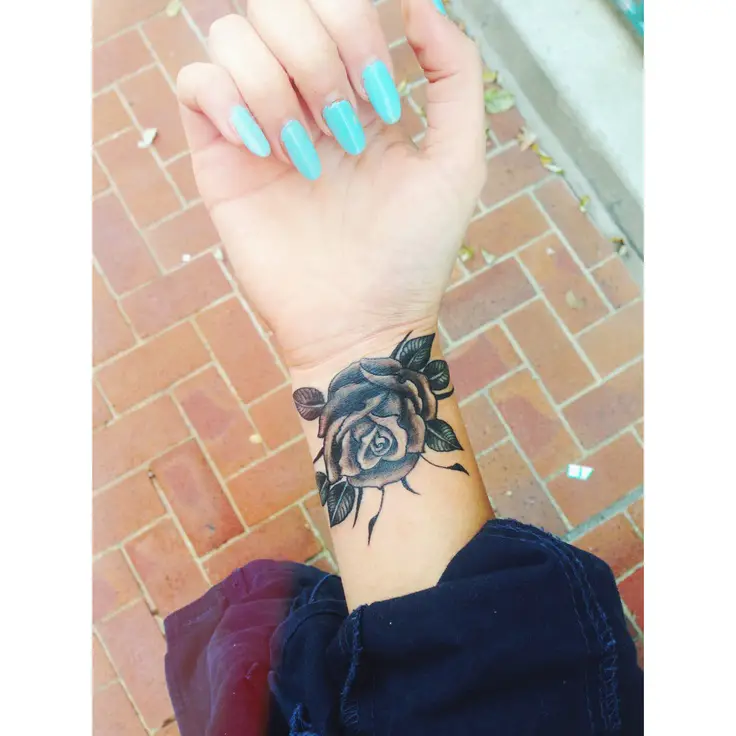 black rose wrist tattoos