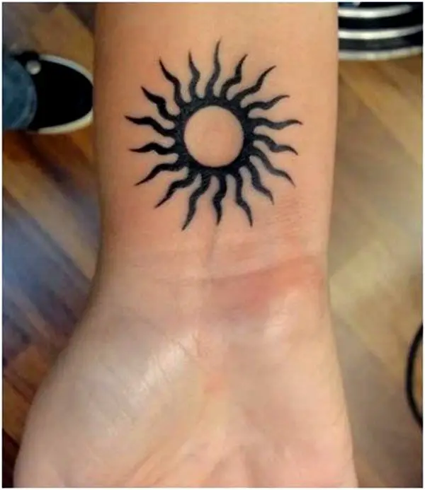 SUN WRIST TATTOOS FOR WOMEN