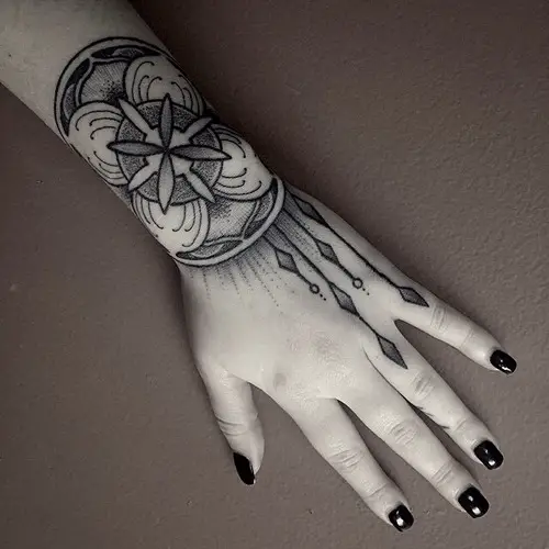 mandala wrist tattoos for women