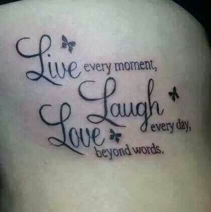 Women powerful Live Love Laugh Tattoo design