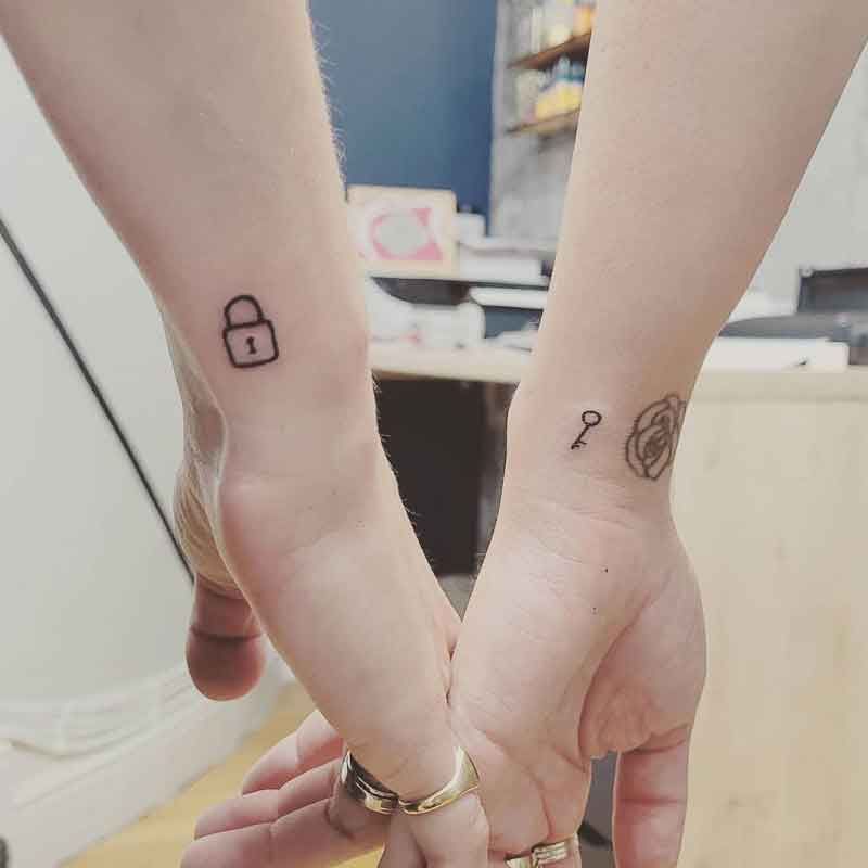 simple lock tattoos