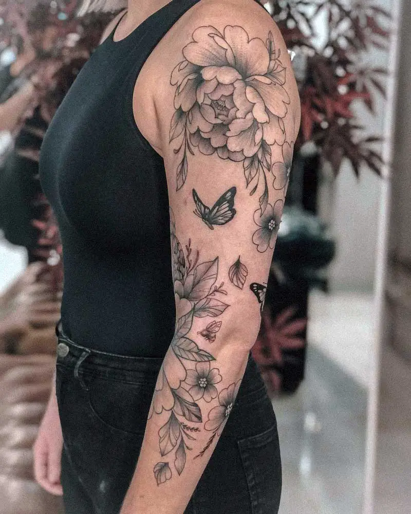 Aggregate more than 74 butterfly and flower tattoo sleeve super hot   thtantai2