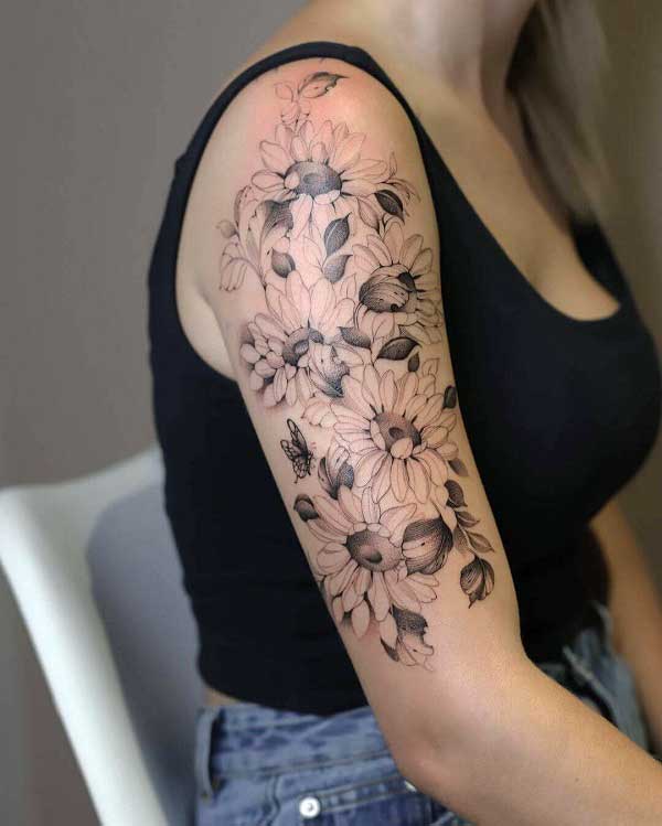 Floral half sleeve by pinkink  Created chronicink FindYourWay  WorkProud WearProud  t  Floral tattoo shoulder Half sleeve tattoo Floral  tattoo sleeve