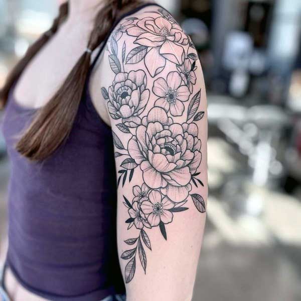 Floral half sleeve tattoo  Half sleeve tattoo Half sleeve tattoos  designs Half sleeve tattoos color