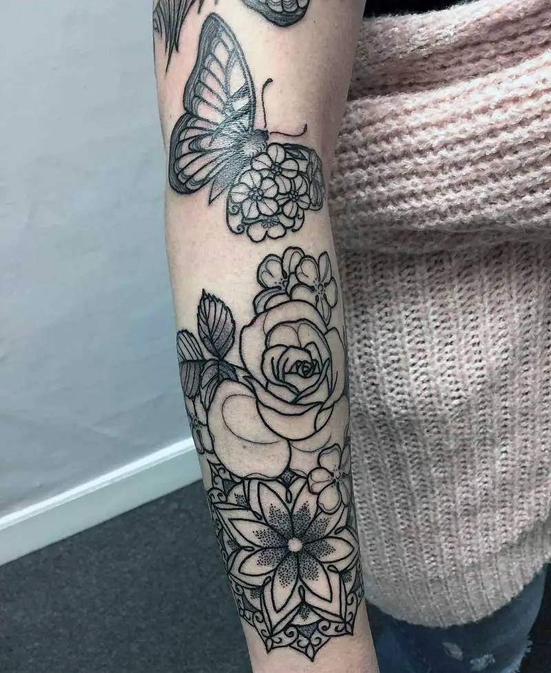 Sleeve Tattoo Design for Women Tattoo Drawing Stencil  Etsy Australia