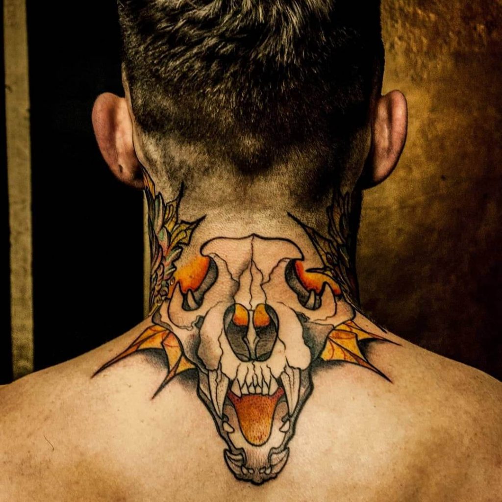 40 Insane Back Of Neck Tattoos For Men To Try Now2021