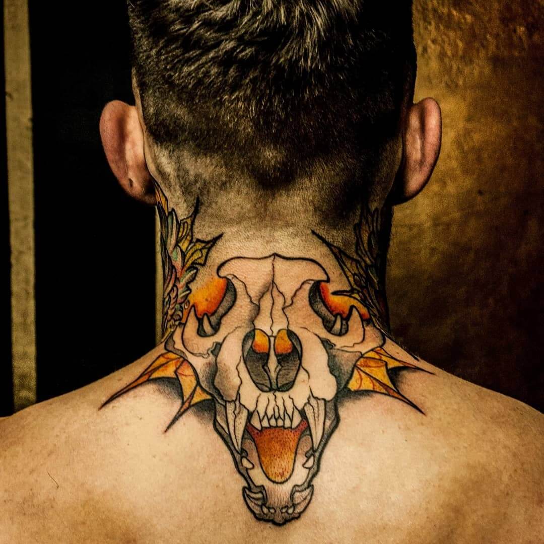 Back Neck Tattoo Men