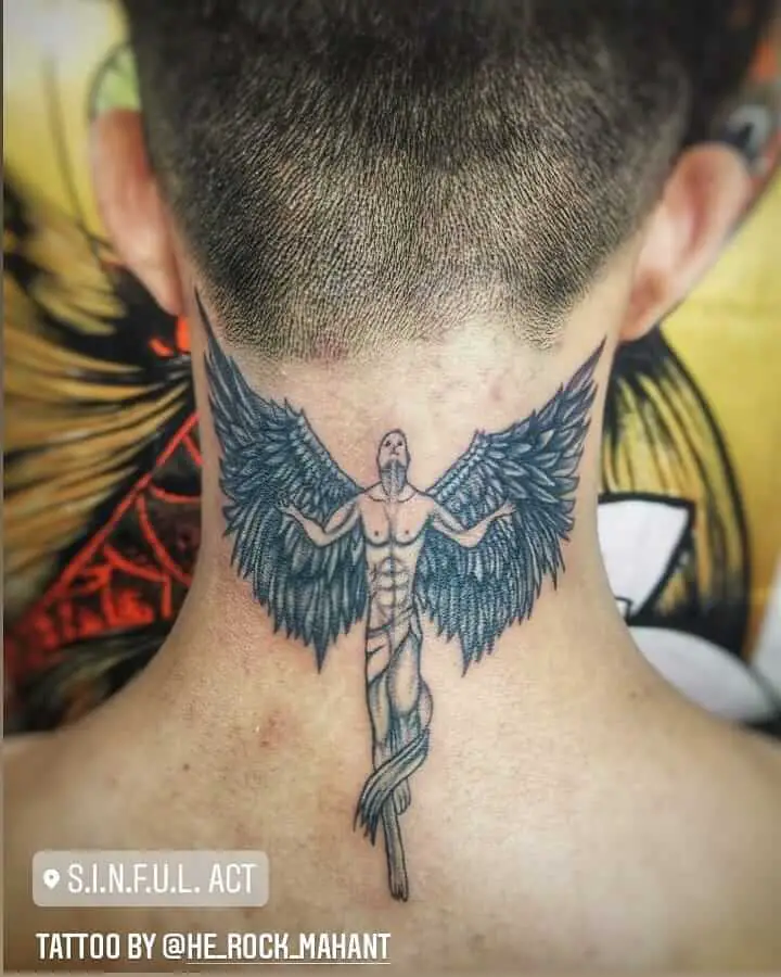 Top 74 back neck tattoo wings super hot  thtantai2