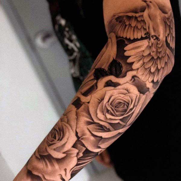 Top 81 Best Rose Tattoos For Men  2021 Inspiration Guide  Rose tattoos  for men Rose tattoo sleeve Rose tattoo design