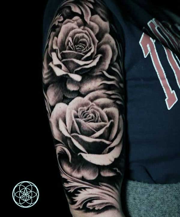 Black Rose Tattoo On Arm