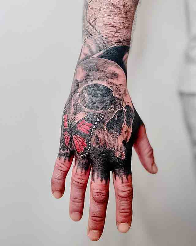 skull wrist tattoo for girls