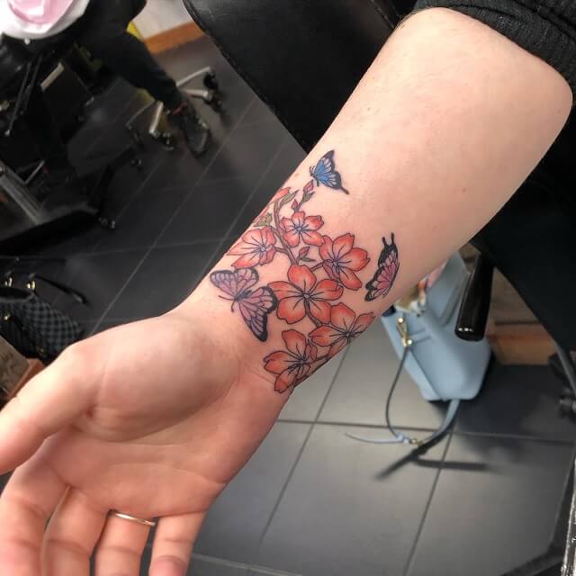 colorful wrist tattoos 