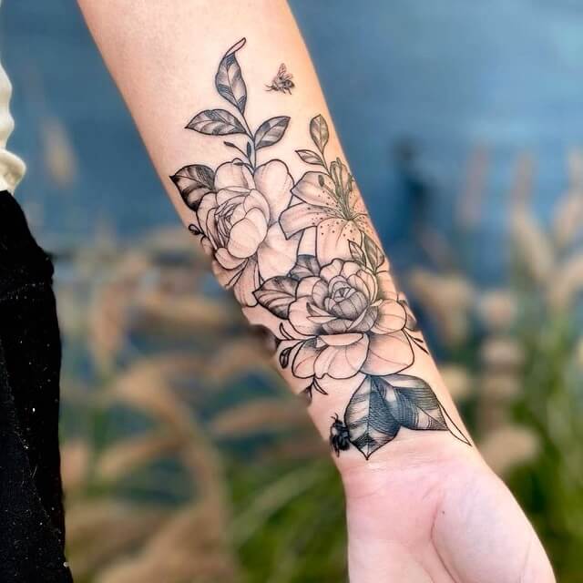 female inner wrist tattoo