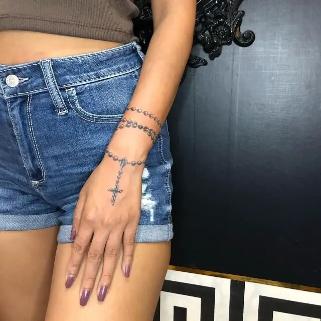 rosary wrist tattoos