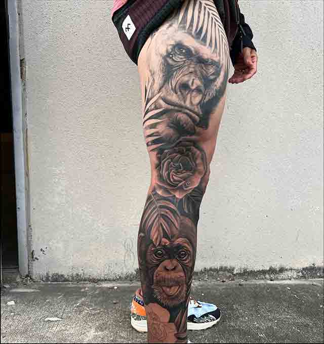 Sin City Tattoos  Jungle tattoo Sleeve tattoos Leg sleeve tattoo