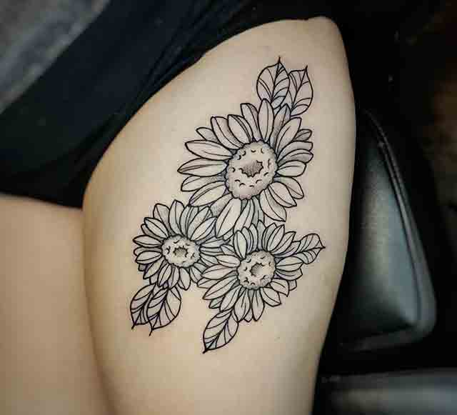 Sunflower-Thigh-Tattoos-(2)