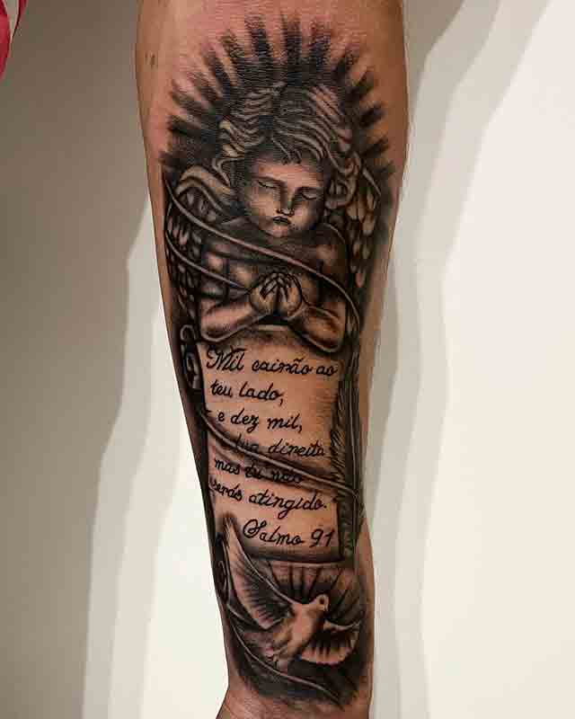 half sleeve tattoo designs for men angel