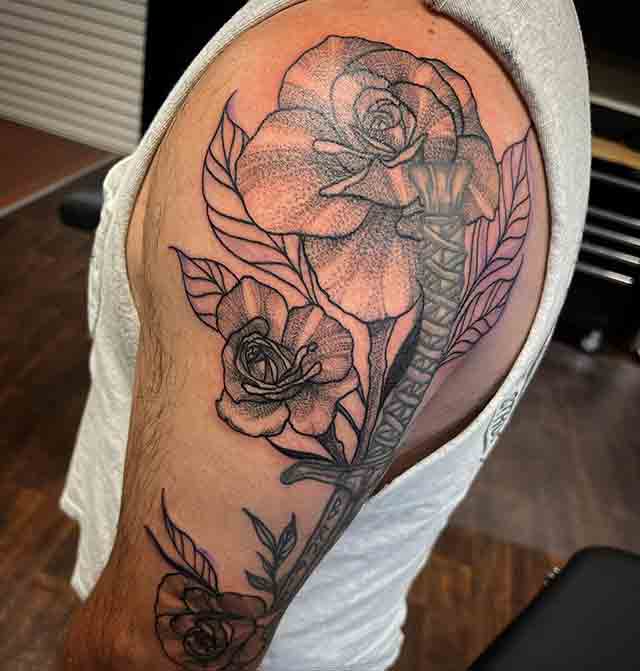 Half-Sleeve-Flower-Tattoos-For-Men-(2)