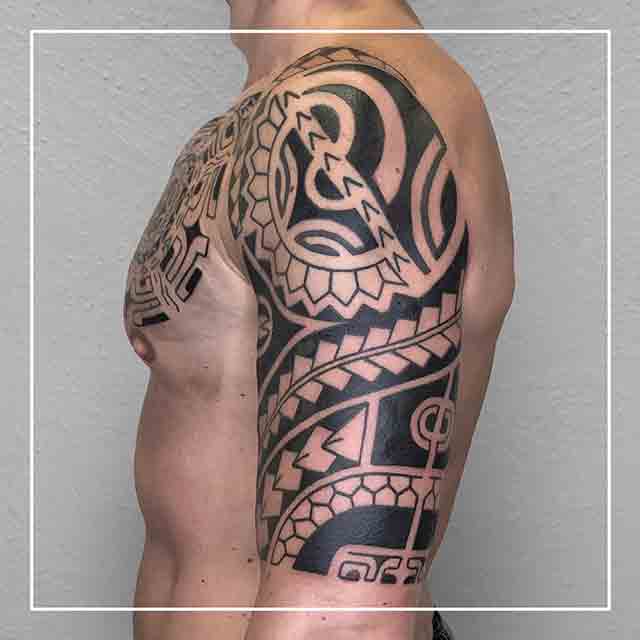 arm tattoos for men half sleeves tribal