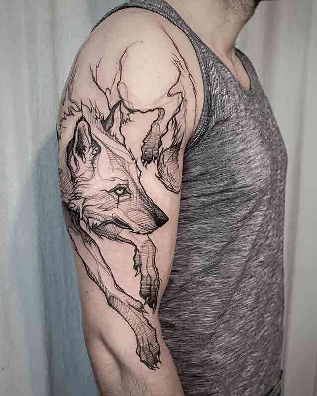 Half-Sleeve-Wolf-Tattoos-For-Men-(2)
