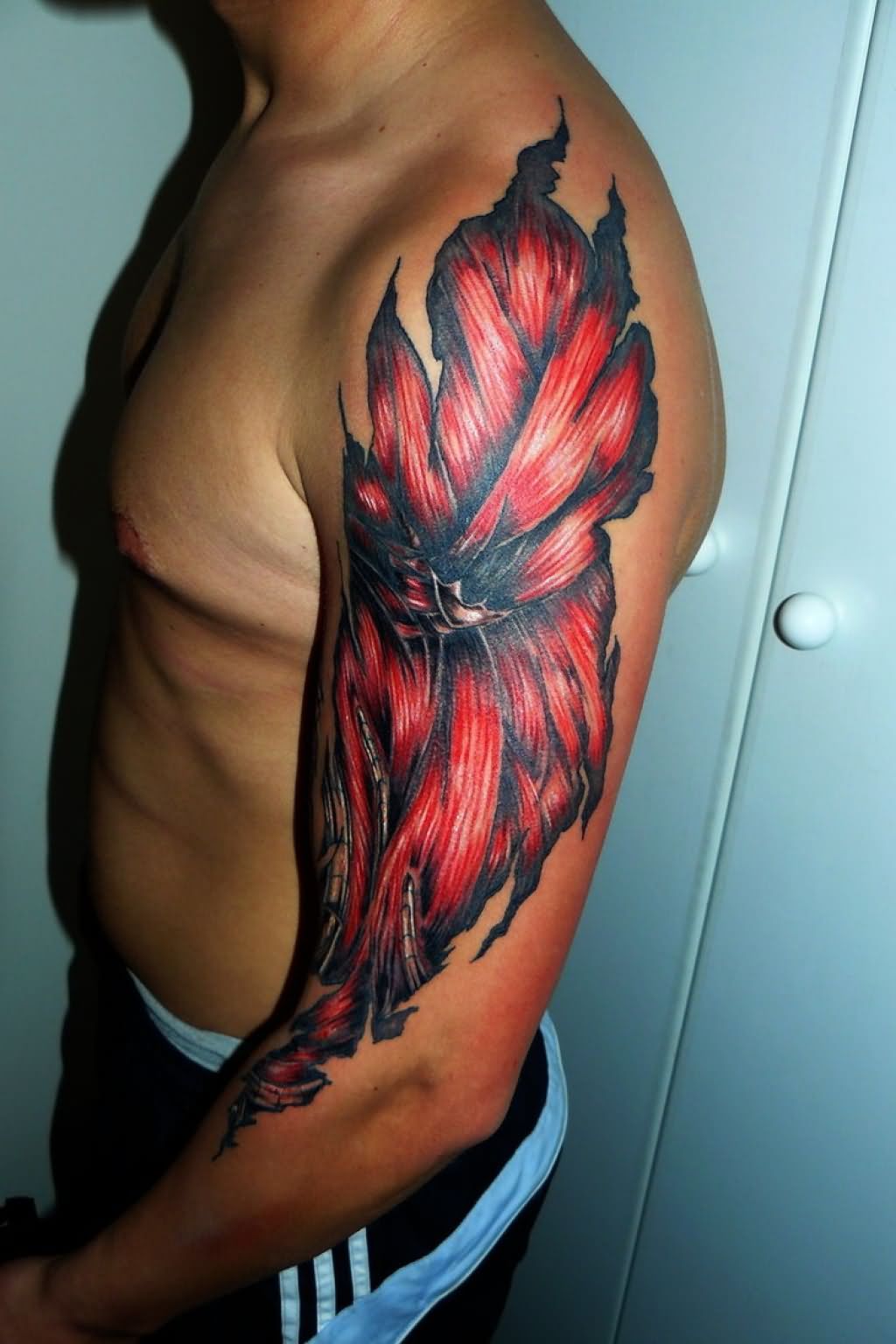 red tattoo on black people