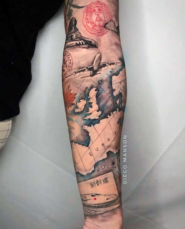 world map tattoos