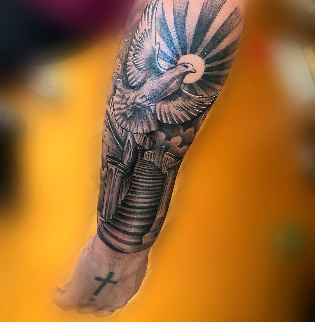 stairway to heaven tattoo half sleeve