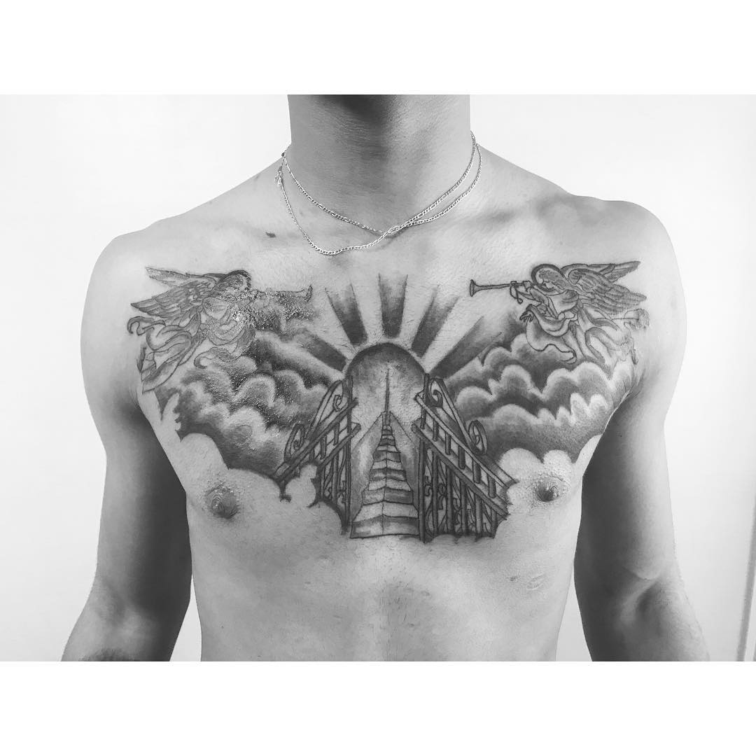 heaven chest tattoos