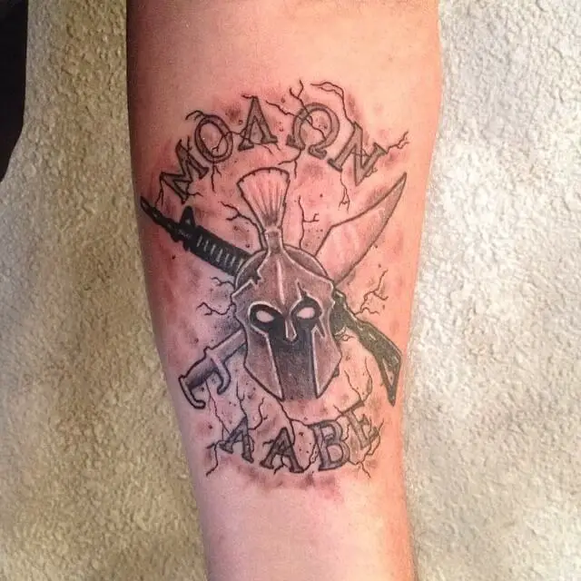 Molon Labe with Guns Tattoo