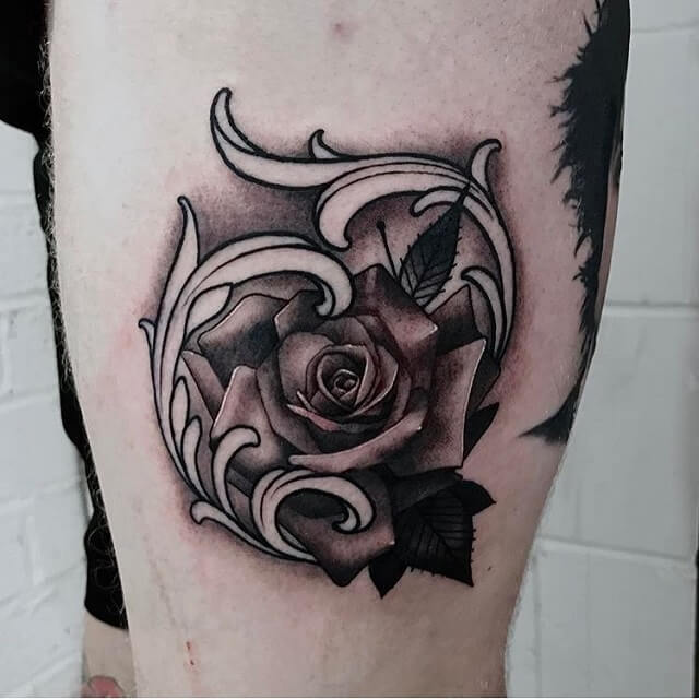 filigree shoulder tattoo