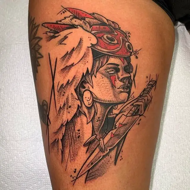 mask tattoo mononoke