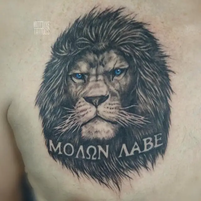 molon labe with tattoo