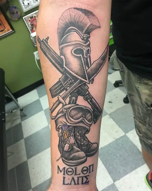 Combat Veteran Old Iron Sides Tattoo Wounded Warriors Project  Charles  Crose Custom Tattoos