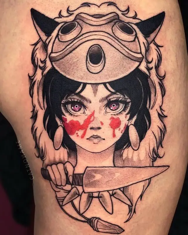 princess mononoke mask tattoo