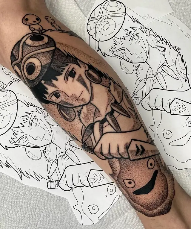 mononoke tattoos wolf