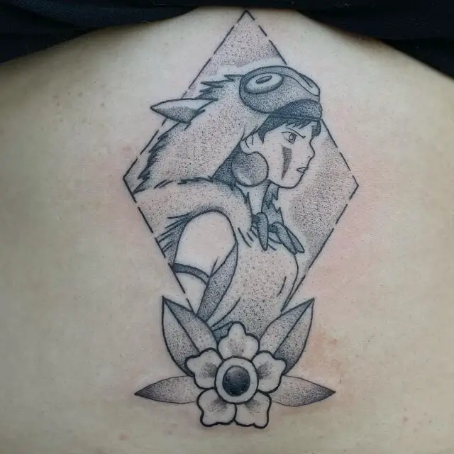 mononoke wolf tattoo