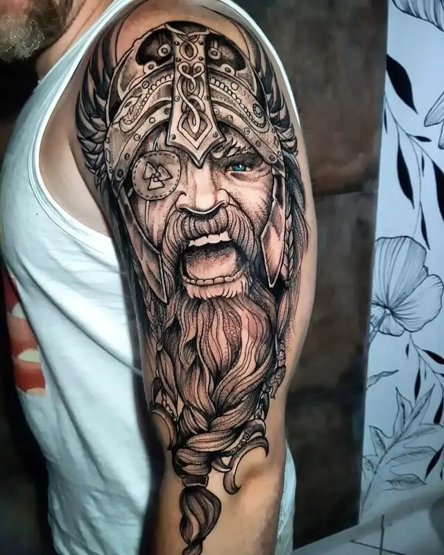 odin tattoo wolves