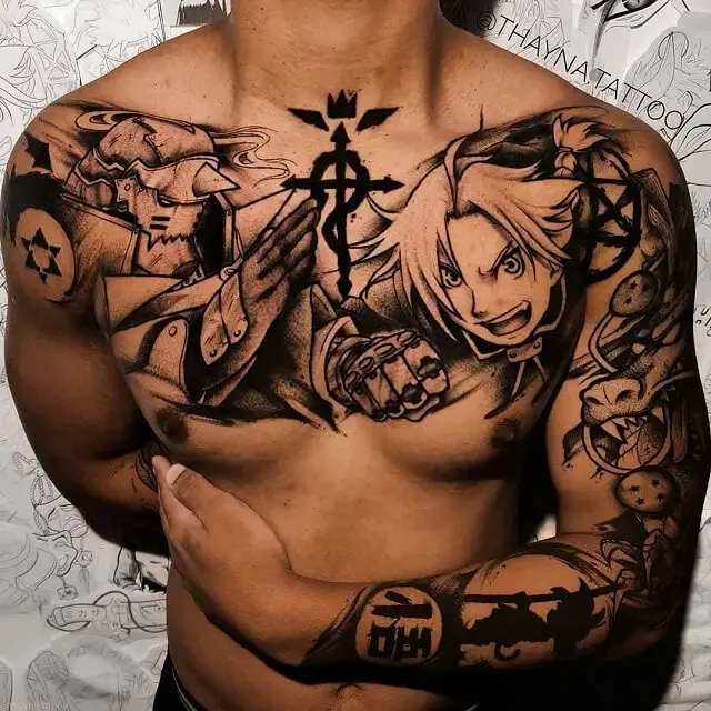 My First anime back piece  in progress on my friend troygtattoos   Instagram