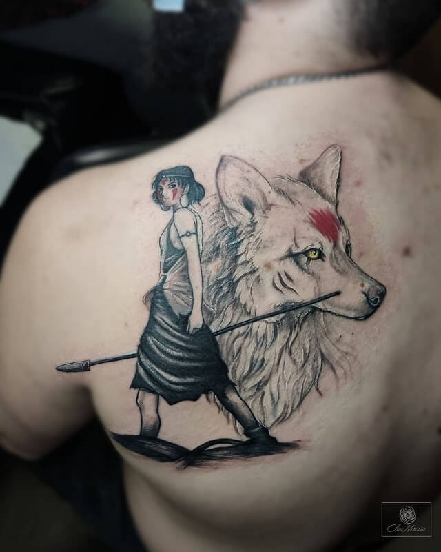 princess mononoke wolf tattoo